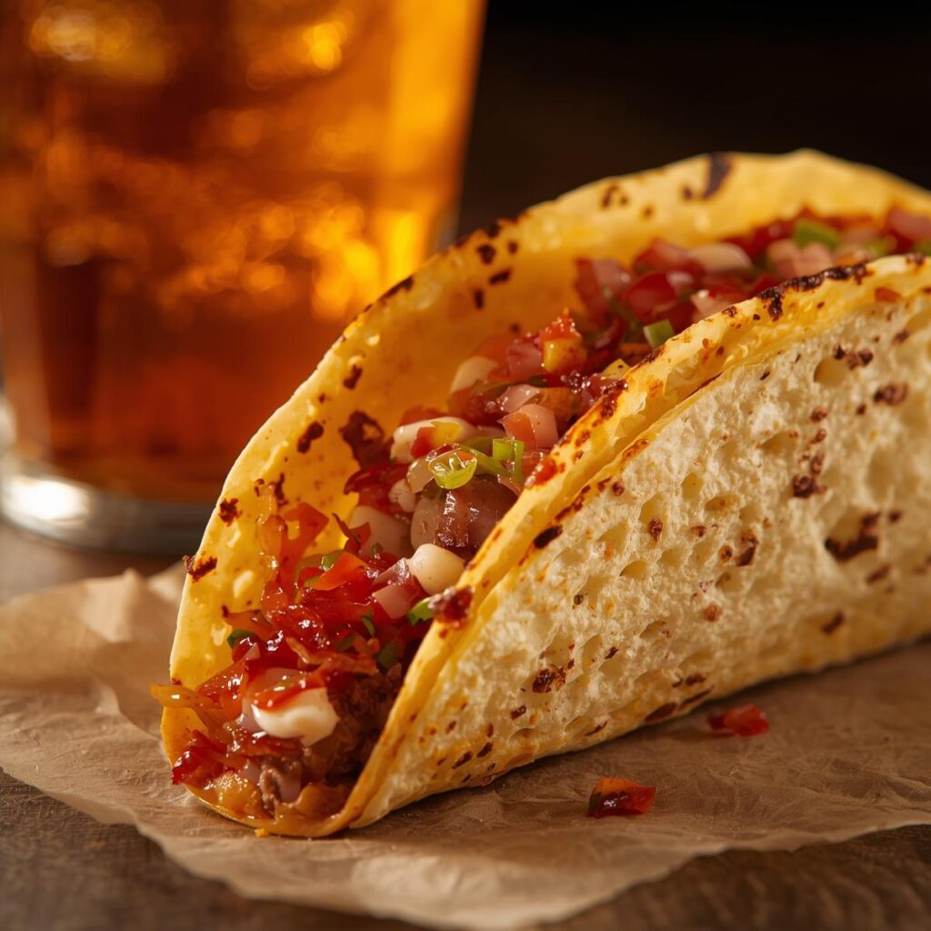 PRECIO DE IMAGEM SMASH TACO DELICIOSO E ATRATIVO, ACOMPANHADO COM UMA BEBIDA. (3)